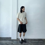 Charcoal Draped Stripe Shorts