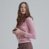 Lace Up Long T-shirt (Pink)