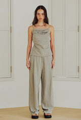 Linen Wide Pants (BEIGE)