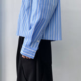 Boxy Cropped Striped Shirt