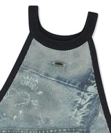 DENIM PRINTED HALTER KNIT