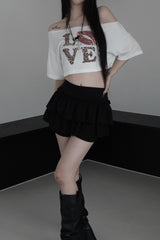 レオパードラブオフショルダーT (2color)