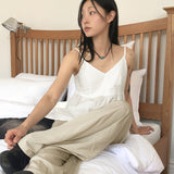 Hoteon heart-neck flare strap layered blouse tank top