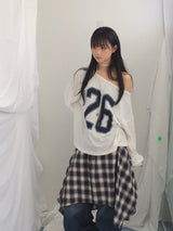 Numbering loose sweatshirt
