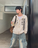 ヘスニットフーディドジップアップ