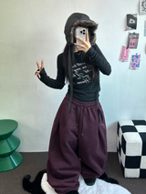 パラシュートツーピンタックバルーンロングワイドパンツ 🖤🩶💜🤎🩷5COLOR