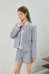 CHERISH TWEED JACKET / SKY BLUE