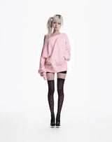 [2ND]クロス ショルダー スウェットシャツ(PINK)