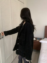 IFクラシックオーバーサイズツイードキルテッドジャケット