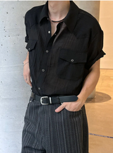 [S/S] Western シースルーリンクルシャツ(3color)