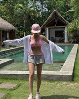 Mint pink basic strap bikini