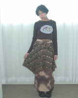 ベジクロップ ロングスリーブTシャツ, ブラウン