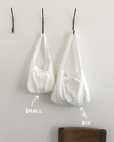 Mooh punching Lace Ribbon Cotton Bag