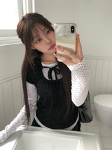 ツナ半袖レイヤードドットTシャツセット