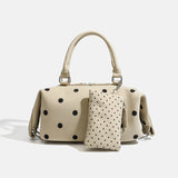 Dot Pattern Mini Boston Tote Crossbody Bag