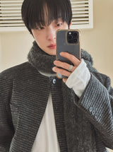Objet Wool Check Round Jacket