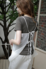 Sheer layered slip, White