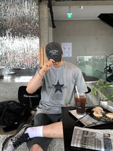 Look エンティススターモチーフピグメントオーバーサイズショートスリーブTシャツ