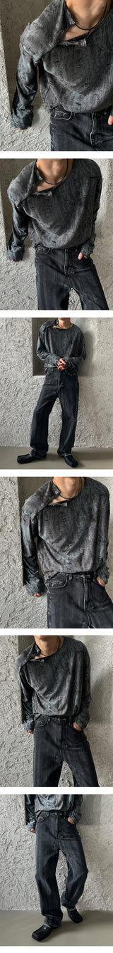 [UNISEX] グランジダイイングスナップスリーブ (2color)