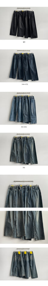 [3 Tier length] [S–2XL] NAKIN Pintuck Washed Wide Denim Pants