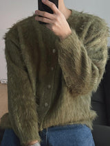 Pleddy Angora Shaggy Cardigan (3color)