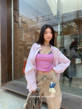 Beauty pink strap sleeveless t-shirt