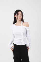 フリルロングスリーブTシャツ