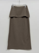 [Setup Available/FW] Lanba Ribbed Layered Long Skirt