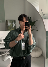 Glass Pigment Basic Cotton Shirt