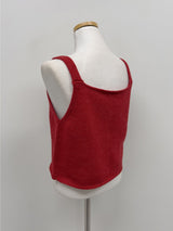 Wood Square Neck Knit Bustier
