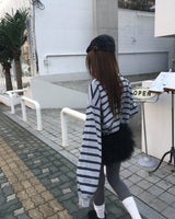 (Unisex) ストライプカラーT