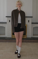 C EMBROIDERY FAUX RIDER JACKET_BROWN