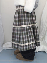 Hazel latte checkered skirt