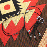 turquoise & leather cord beads necklace black