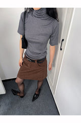 Rachel Turtleneck Short Sleeve Soft T-shirt
