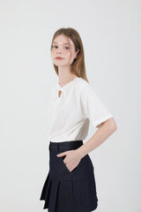 モダンスリットシャーリングTシャツ White