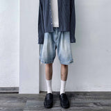 Washed Distressed Wide Shorts