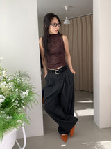 STRIPE TWILL BALLOON SLACKS (2C)