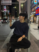 ビッグ リブド バイアス ロングスリーブ Tシャツ