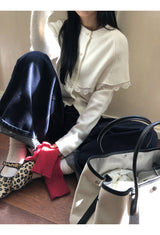 ケープレースフリルニットカーディガン