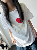 アロー ハート タトゥー グラフィックTシャツ 4カラー