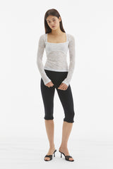 LACE SQUARE TOP /  WHITE