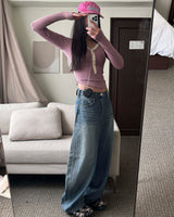 Stud denim pants