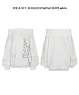 スペルオフショルダースウェットシャツ white
