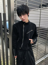 スタッズ スウェード ジャケット