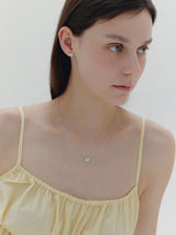 26SS★ [Premium Plating] Essence AB(W) Pudding Heart Pave Necklace