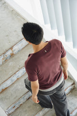 ハイリベッドヘンリーネックハーフスリーブス(Burgundy)