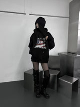 american flag overfit hood(unisex / fleece-lined)