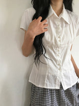 Anz Pure Cap Sleeve Semi-Crop Blouse
