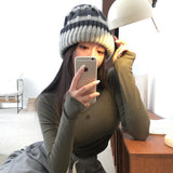 CHOPPY RIB COLORED KNIT CAP